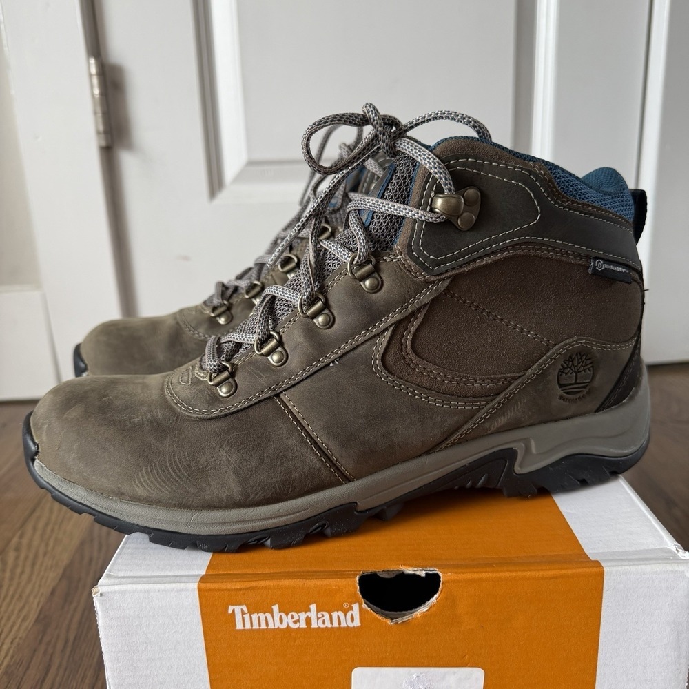 Timberland Women's MT. Maddsen Waterproof Mid Hiker MD Grey Full Grain Size 11 M
